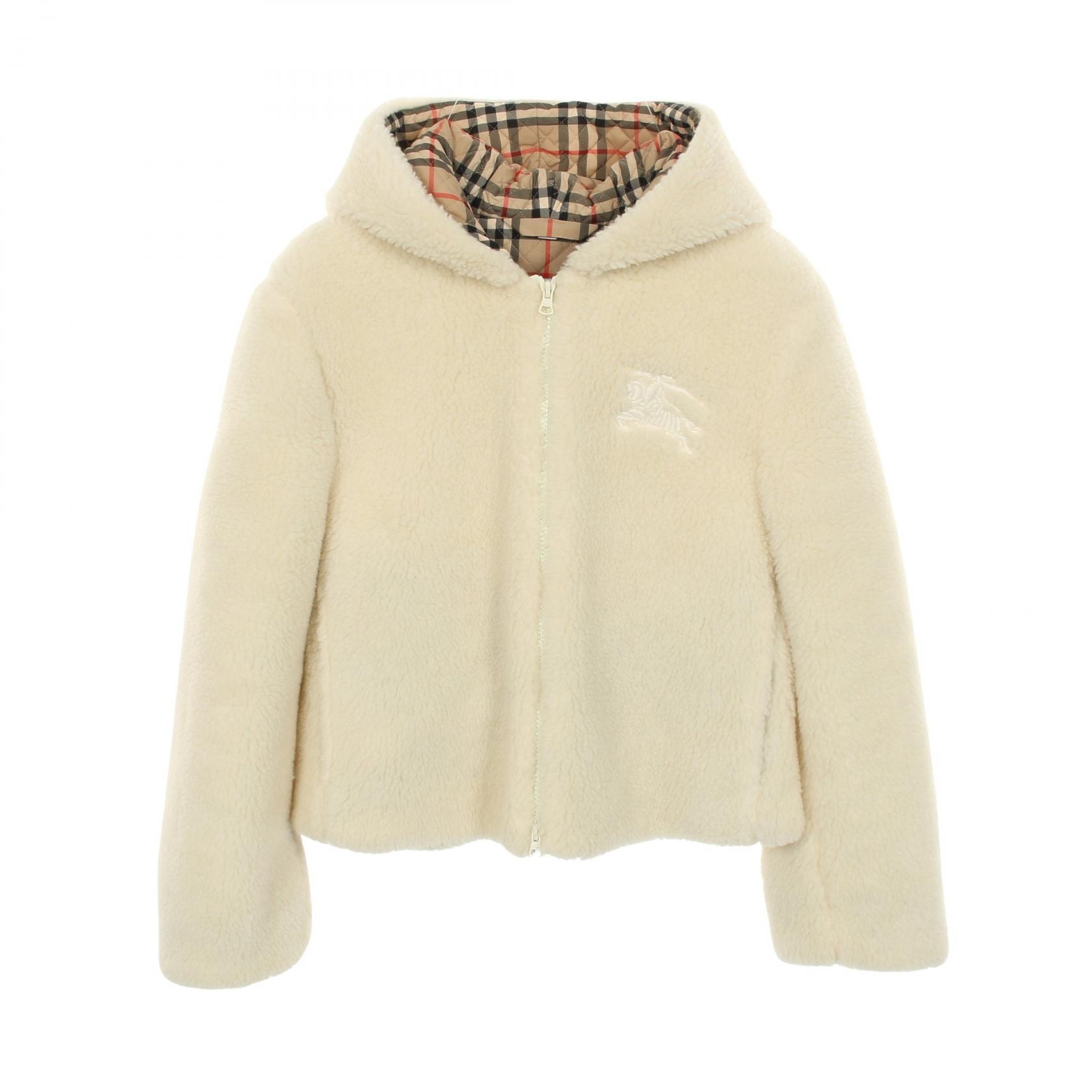 バーバリー BURBERRY AUSTREL ボア 衣料品 アウター ウール レディース ホワイト系 【中古】