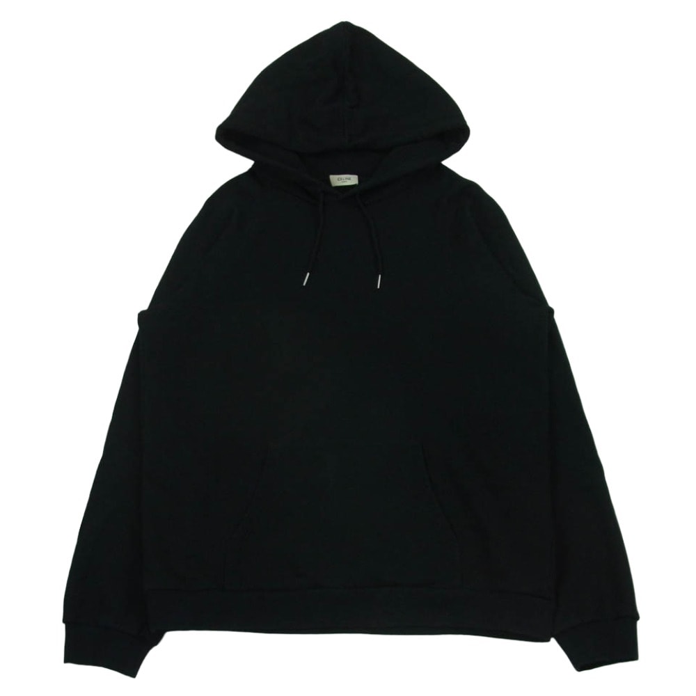 CELINE セリーヌ 2Y005798I バックプリント フーディ プルオーバー スウェット パーカー ブラック系 XL【中古】