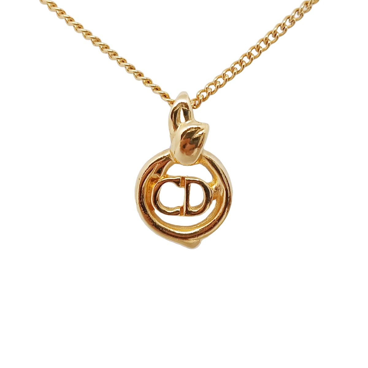 Christian Dior クリスチャンディオール CDロゴ ネックレス GP ゴールド  レディース【中古】