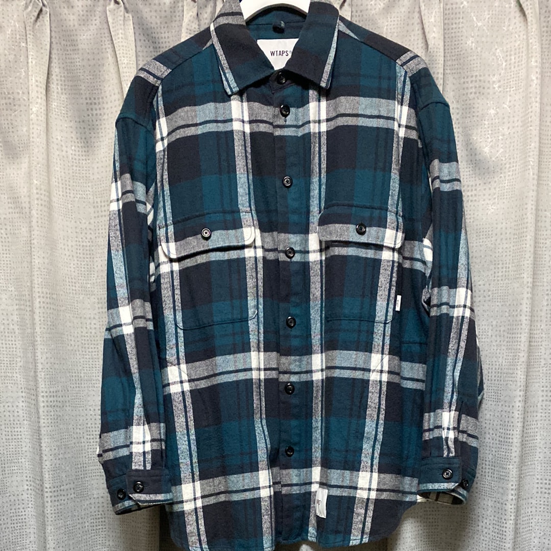 Wtaps WCPO 01 / LS / Cotton. Flannel. Textile "Green"