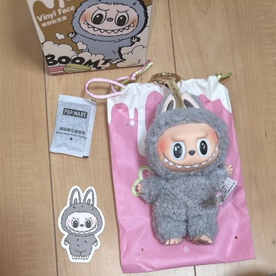 POP MART THE MONSTERS (LABUBU) Exciting Macaron Plush Series SESAME BEAN