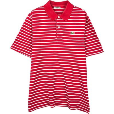 古着 70年代 ラコステ LACOSTE CHEMISE フレンチラコステ 半袖 ボーダー ポロシャツ オーストラリア製 22 メンズL相当 ヴィンテージ/eaa622636