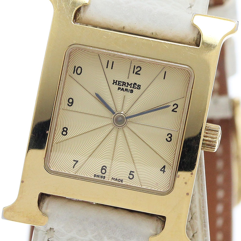 エルメス Hウォッチ ドゥブルトゥール HH1.201 レディース 【中古】