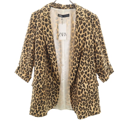 未使用 ZARA ザラ レオパード ジャケット L ベージュ ブレザー ヒョウ柄