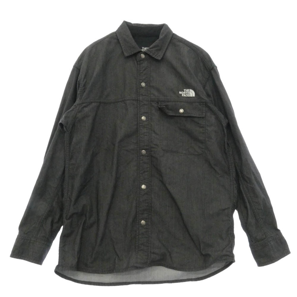 THE NORTH FACE ノースフェイス NR72130 L/S NYLON DENIM NUPTSE SHIRT ロング スリーブ ナイロン デニム ヌプシ 長袖 シャツ グレー系 M【中古】