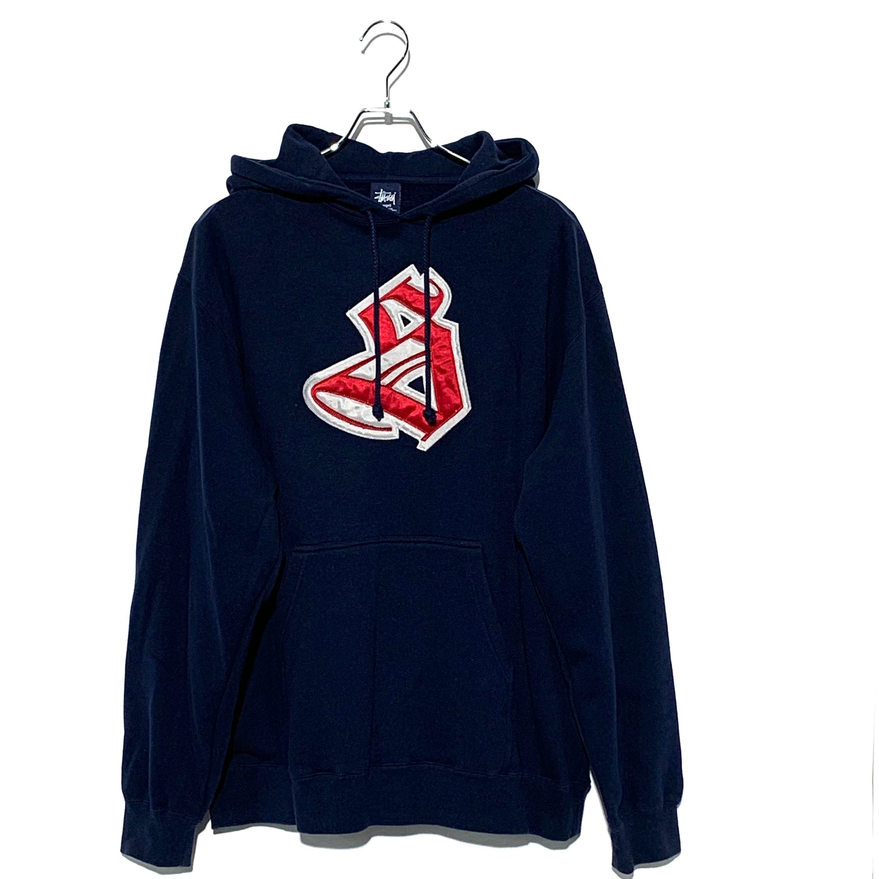 OLD STUSSY S Logo Hoodie made in usa NAVY