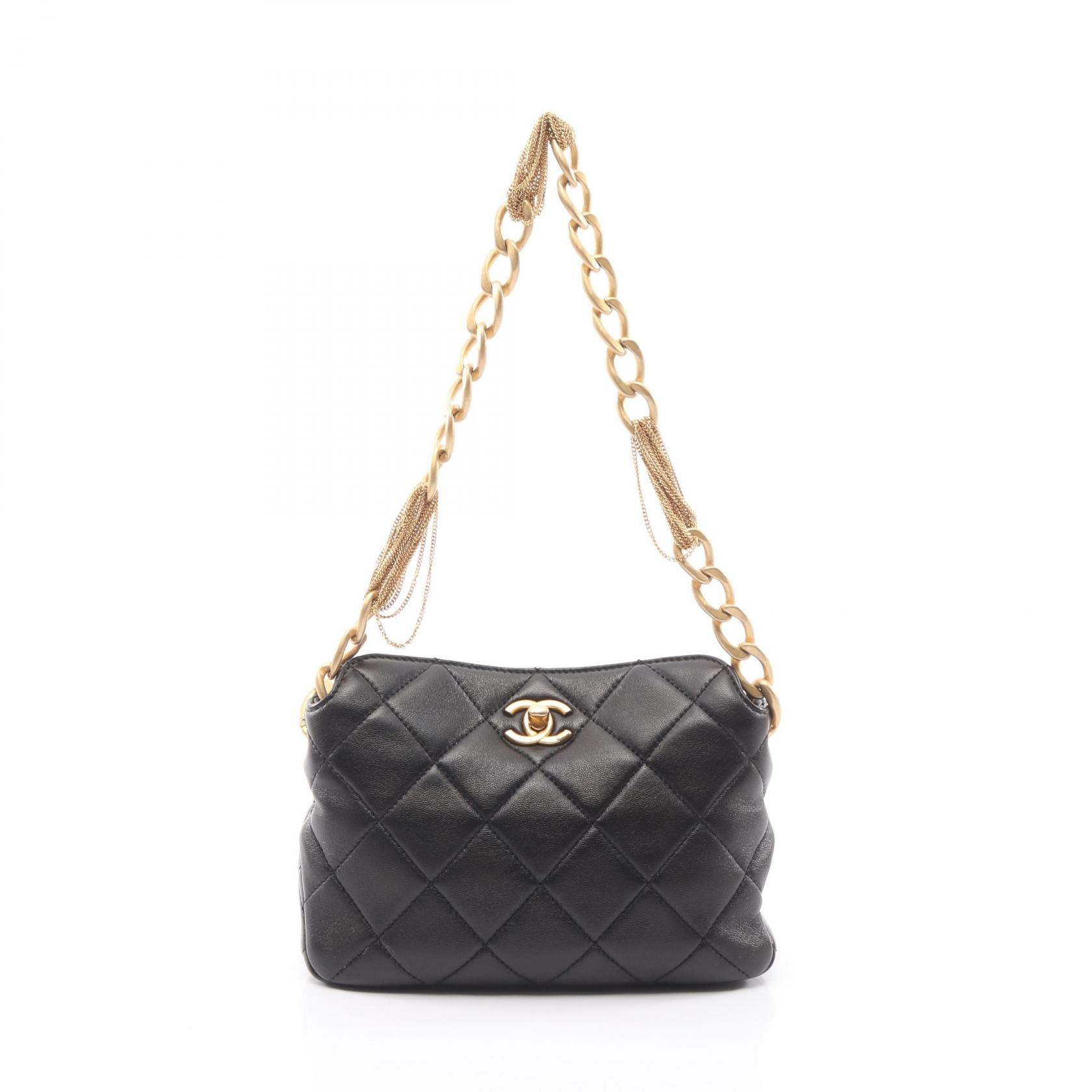 シャネル CHANEL マトラッセ ショルダーバッグ バッグ レザー レディース ブラック系 【中古】