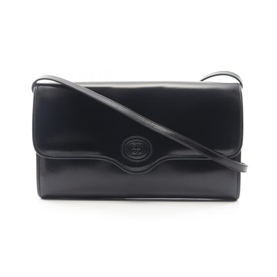グッチ GUCCI インターロッキングG ショルダーバッグ バッグ レザー レディース ブラック系 004 093 0146 【中古】