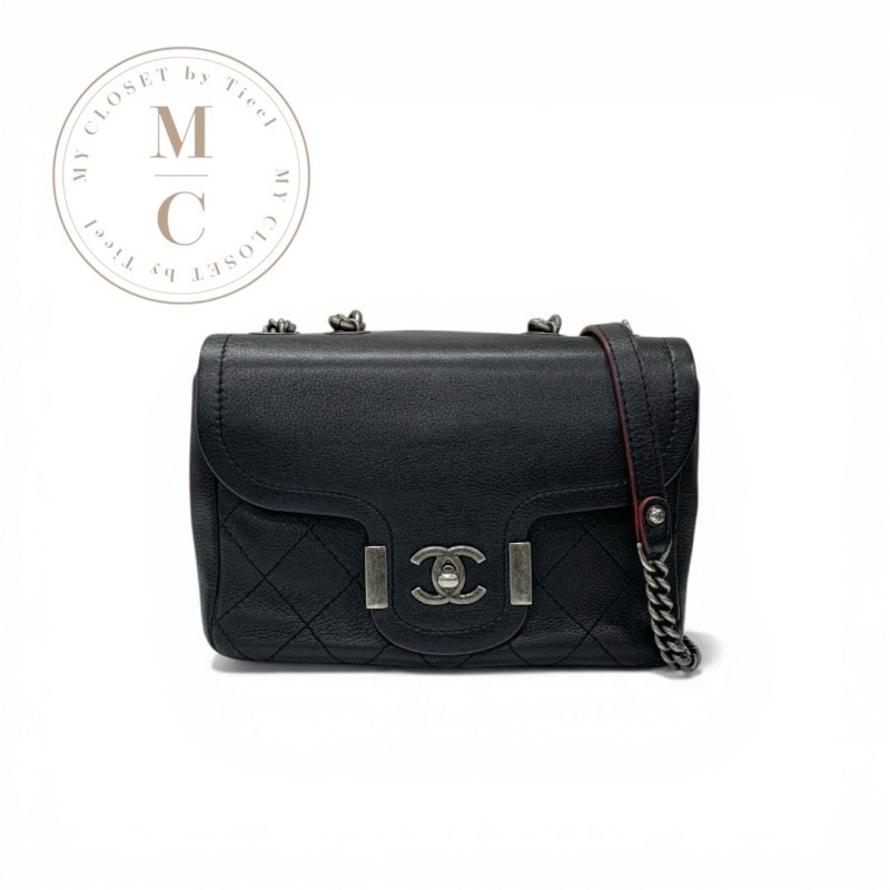 シャネル CHANEL バッグ ショルダーバッグ ブラック レッド シルバー アーキシック ココマーク マトラッセ ターンロック シングルフラップ チェーン