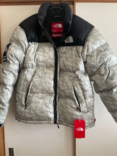 Supreme x The North Face Nuptse Jacket "White Paper Print"