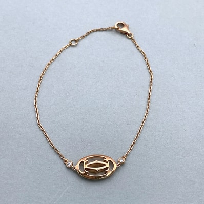 【値下げ】CARTIER カルティエ ロゴドゥーブルC ブレスレット 750PG ブレスレット K18ピンクゴールド ピンクゴールド レディース【中古】