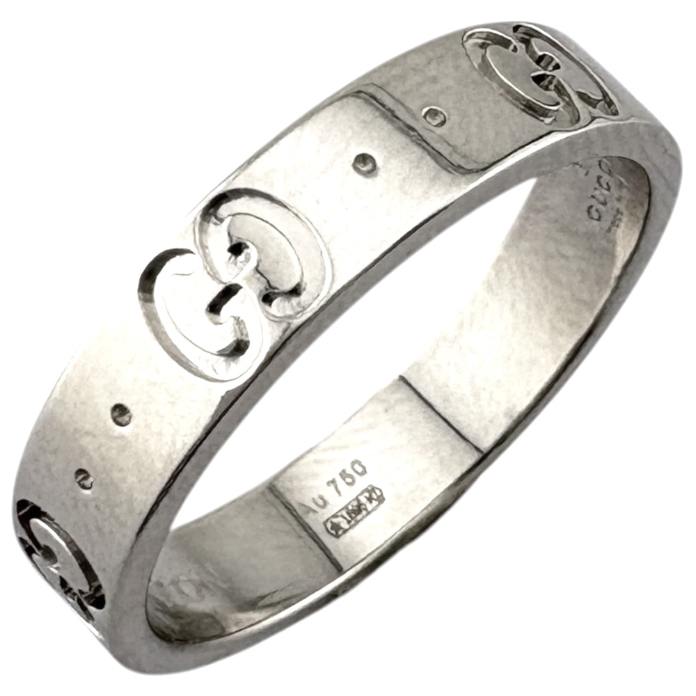 グッチ アイコン リング 指輪 12.5号 18金 K18ホワイトゴールド レディース GUCCI 中古