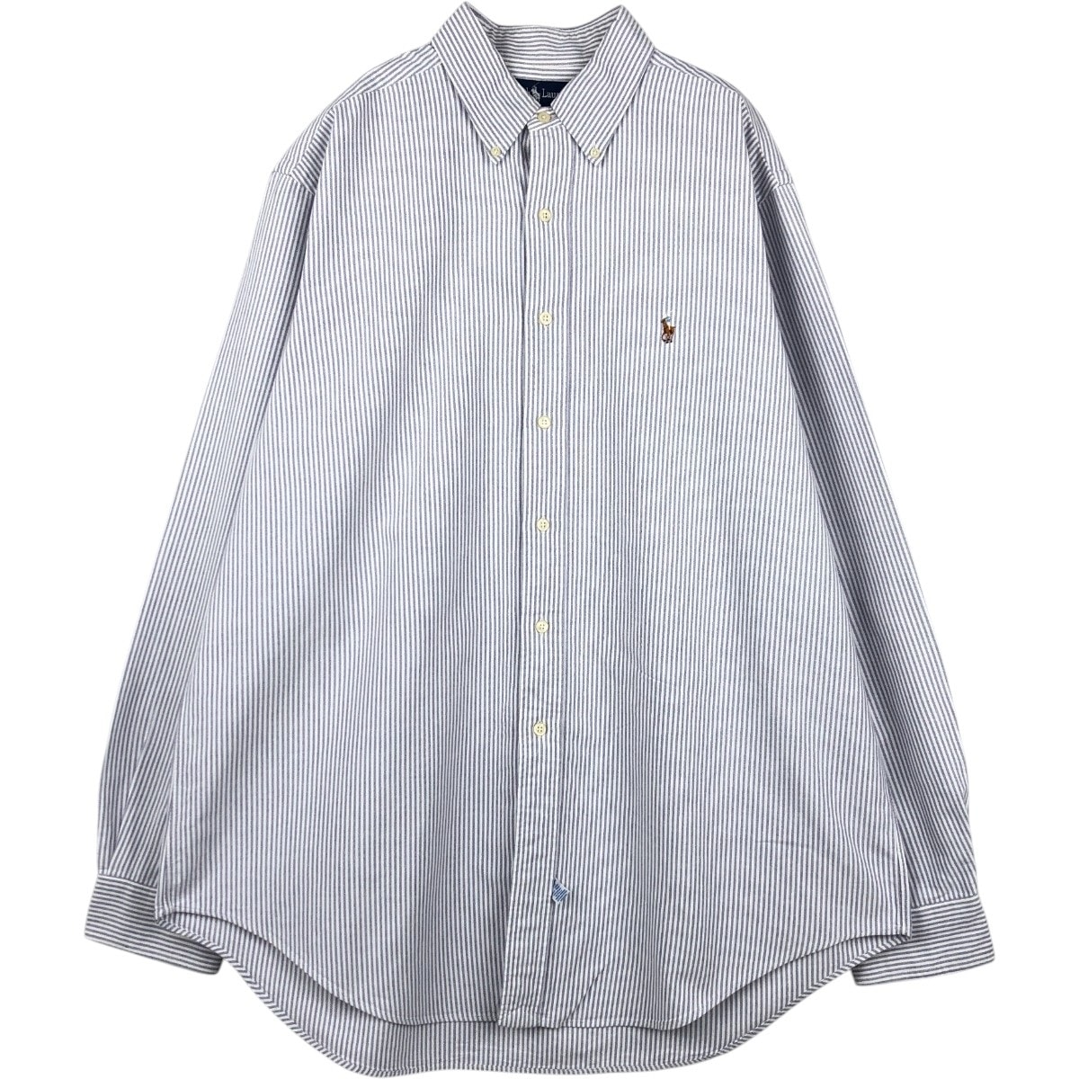 古着 ラルフローレン Ralph Lauren 長袖 ボタンダウンストライプシャツ 17-36 メンズXL相当 薄手 長袖 ボタンダウン/eaa678078