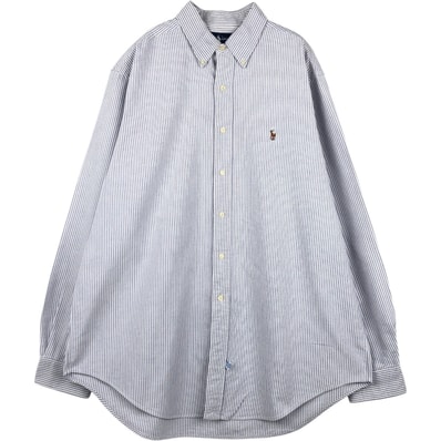 古着 ラルフローレン Ralph Lauren 長袖 ボタンダウンストライプシャツ 17-36 メンズXL相当 薄手 長袖 ボタンダウン/eaa678078