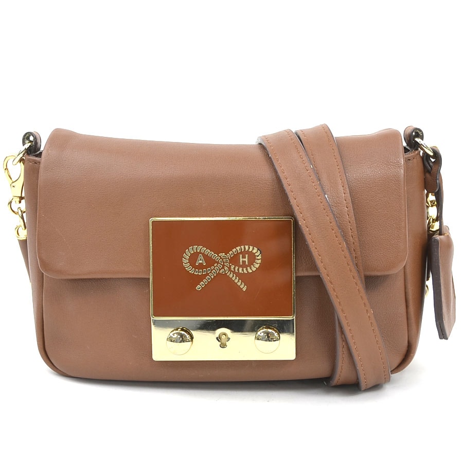 アニヤ ハインドマーチ Anya Hindmarch ショルダーバッグ レザー ブラウン レディース【中古】 r10826a