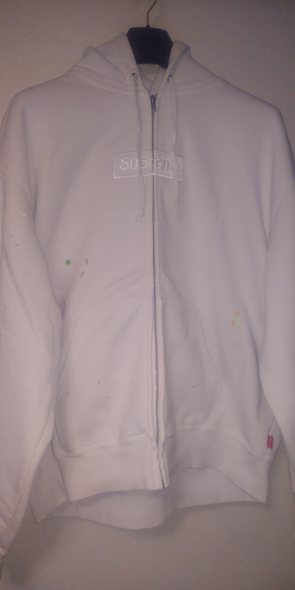 Supreme x MM6 Maison Margiela Box Logo Zip Up Hooded Sweatshirt "White"