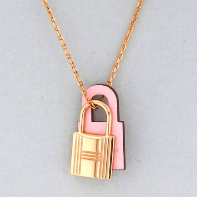 HERMES エルメス オーケリーPM ローズサクラ ネックレス GP ピンク Z刻印 レディース【中古】