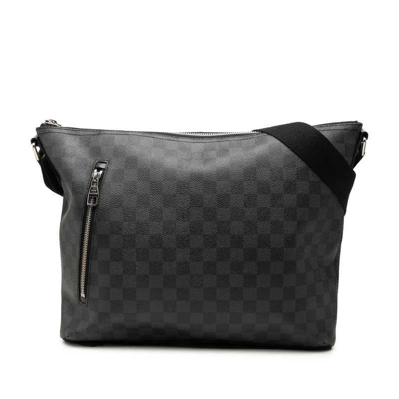 ルイ ヴィトン ダミエ グラフィット ミックMM 斜め掛け ショルダーバッグ N41106 ブラック PVC レザー メンズ LOUIS VUITTON 中古