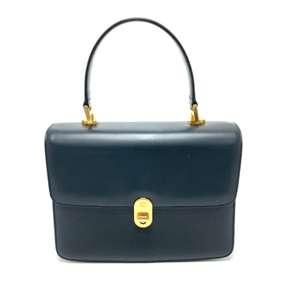 グッチ GUCCI ハンドバッグ 000.109.0121 ターンロック サイドライン カバン ヴィンテージ ハンドバッグ レザー ネイビー