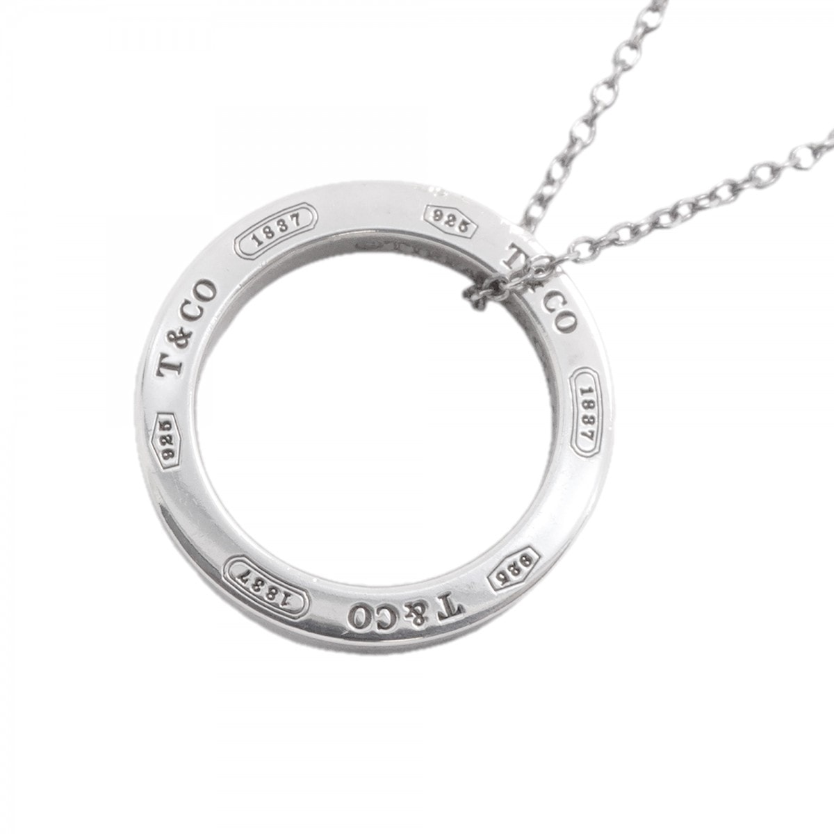 【6jfb0128-k】ティファニー ネックレス 1837/サークル シルバー925【中古】レディース