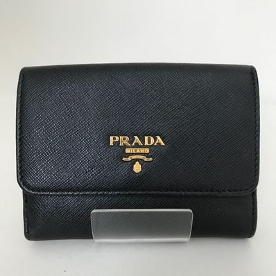 PRADA Saffiano W Hook Bicolor Wallet "Pink"