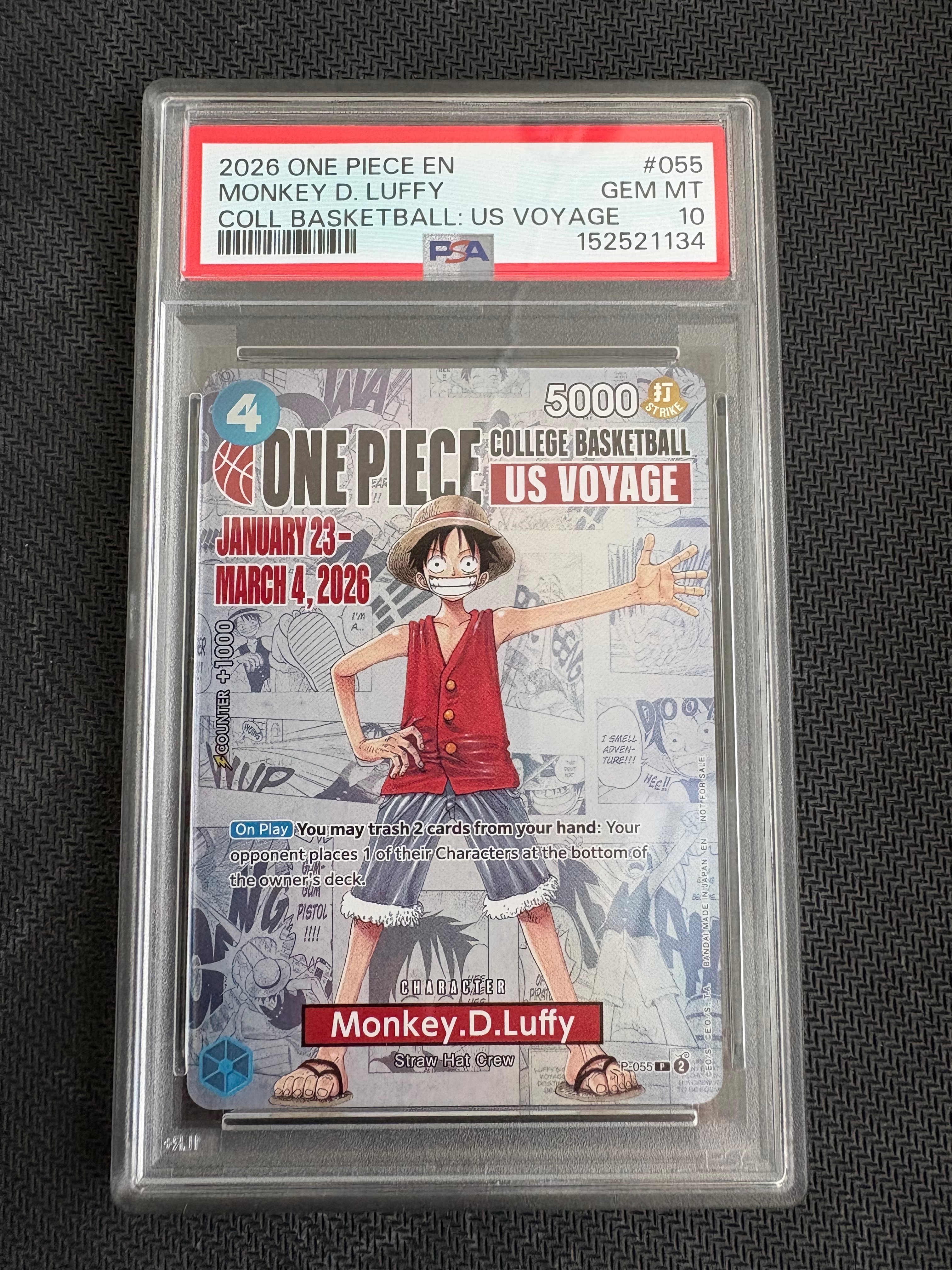 モンキー・D・ルフィ アメリカ大学バスケ限定プロモ 未開封品　バスケルフィ OPC-EN-TCG-2026-01-19-001-of.