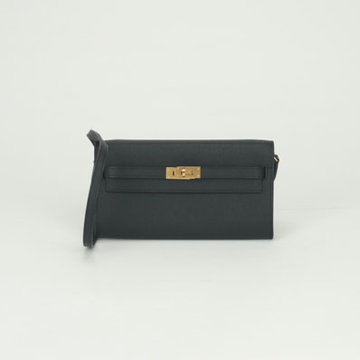 エルメス HERMES ケリーウォレットトゥーゴー ケリーウォレット トゥーゴー 財布 長財布 ロングウォレット エプソン ノワール Noir ブラック Black 黒 ゴールド ヴォーエプソン