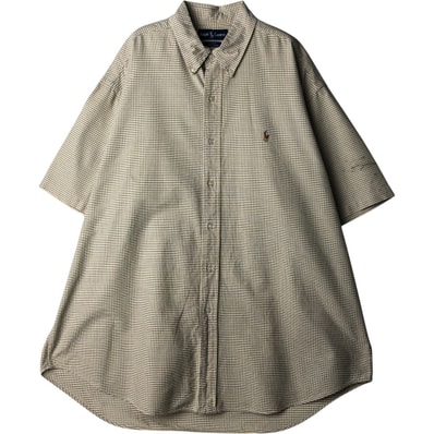 古着 ラルフローレン Ralph Lauren BLAKE 半袖 ボタンダウン チェックシャツ メンズXL相当/eaa640690