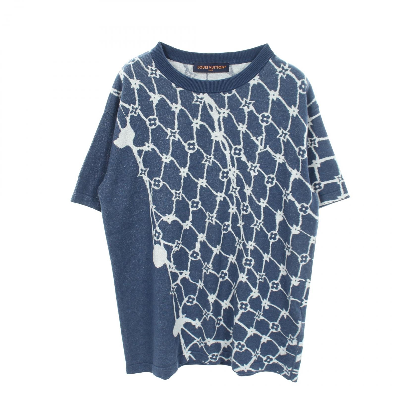 ルイ・ヴィトン LOUIS VUITTON モノグラム フィッシュネット 半袖 ニット 衣料品 トップス コットン メンズ ネイビー系 RM242MM AUR HRN16W 【中古】