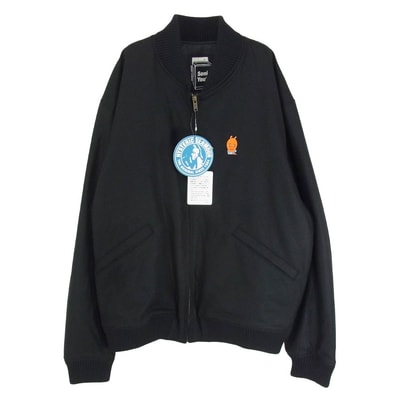 HYSTERIC GLAMOUR ヒステリックグラマー ブルゾン 24AW 02243AB14 SONIC YOUTH diRty刺繍 ソニックユース ジップ リブ ブルゾン ジャケット ブラック系 XL【中古】