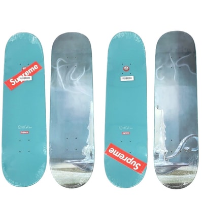 【中古】シュプリーム Supreme 2021年春夏 Dan Colen Fuck Skateboard(2枚セット) スケートボード デッキ スケボー ブルー系【メンズ】