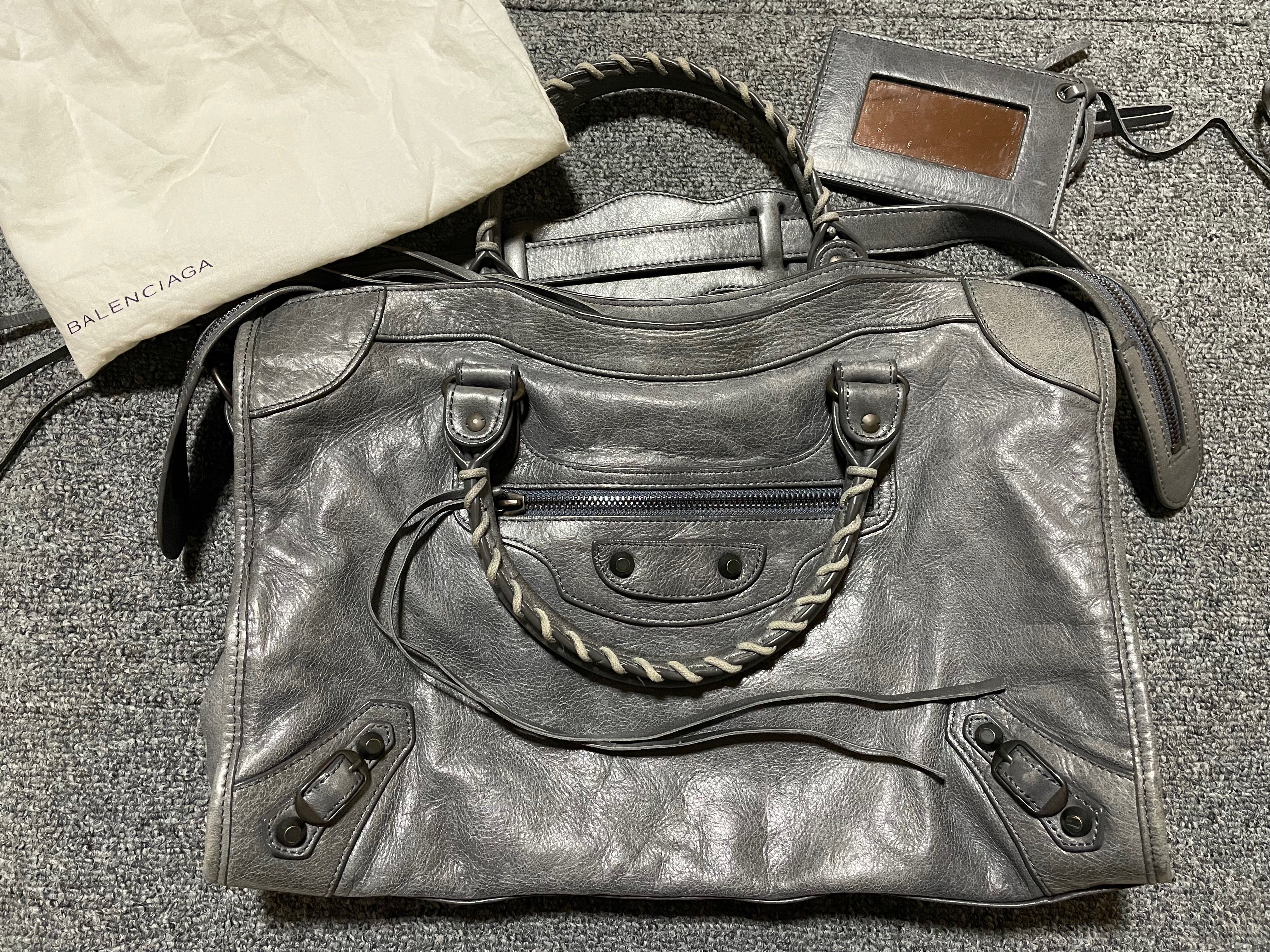 BALENCIAGA Classic City Leather 2Way Bag "Gray"