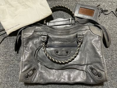 BALENCIAGA Classic City Leather 2Way Bag "Gray"