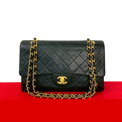 CHANEL シャネル マトラッセ ダブルフラップ ココマーク ラムスキン ショルダーバッグ ブラック
04757