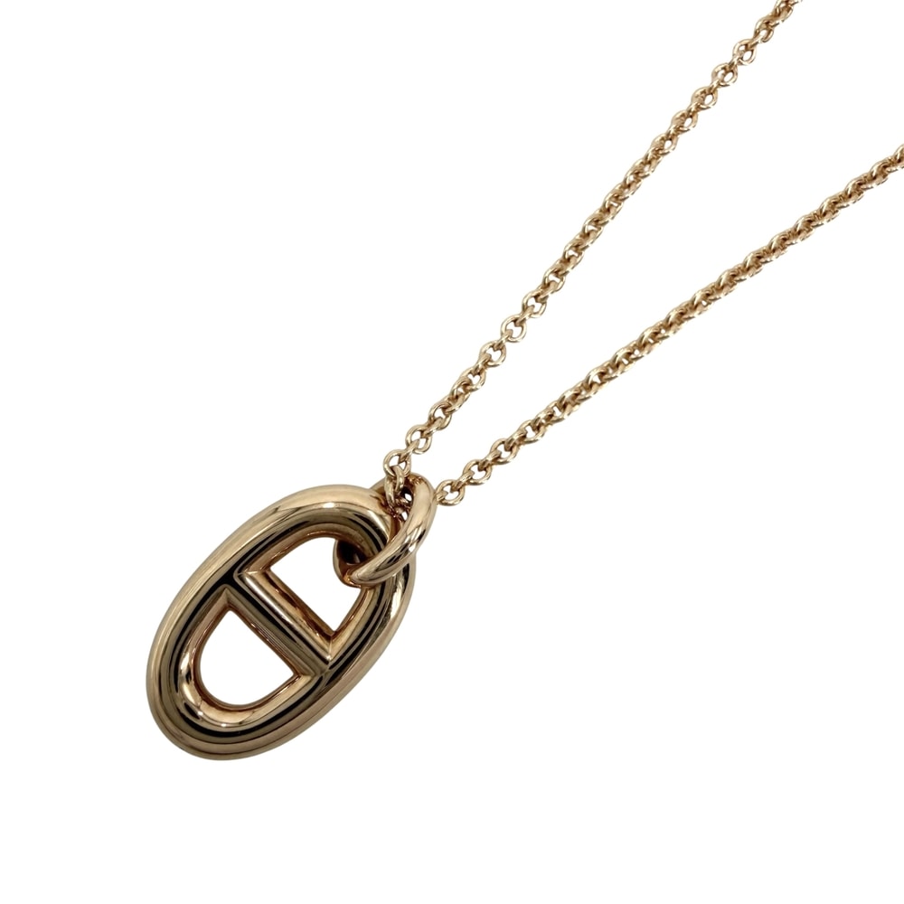 HERMES エルメス ネックレス シェーヌダンクル ファランドールPM アクセサリー ペンダント アジャスター付き 18金PG Au750 K18ピンクゴールド    ゴールド レディース 約5.3g【中古品】