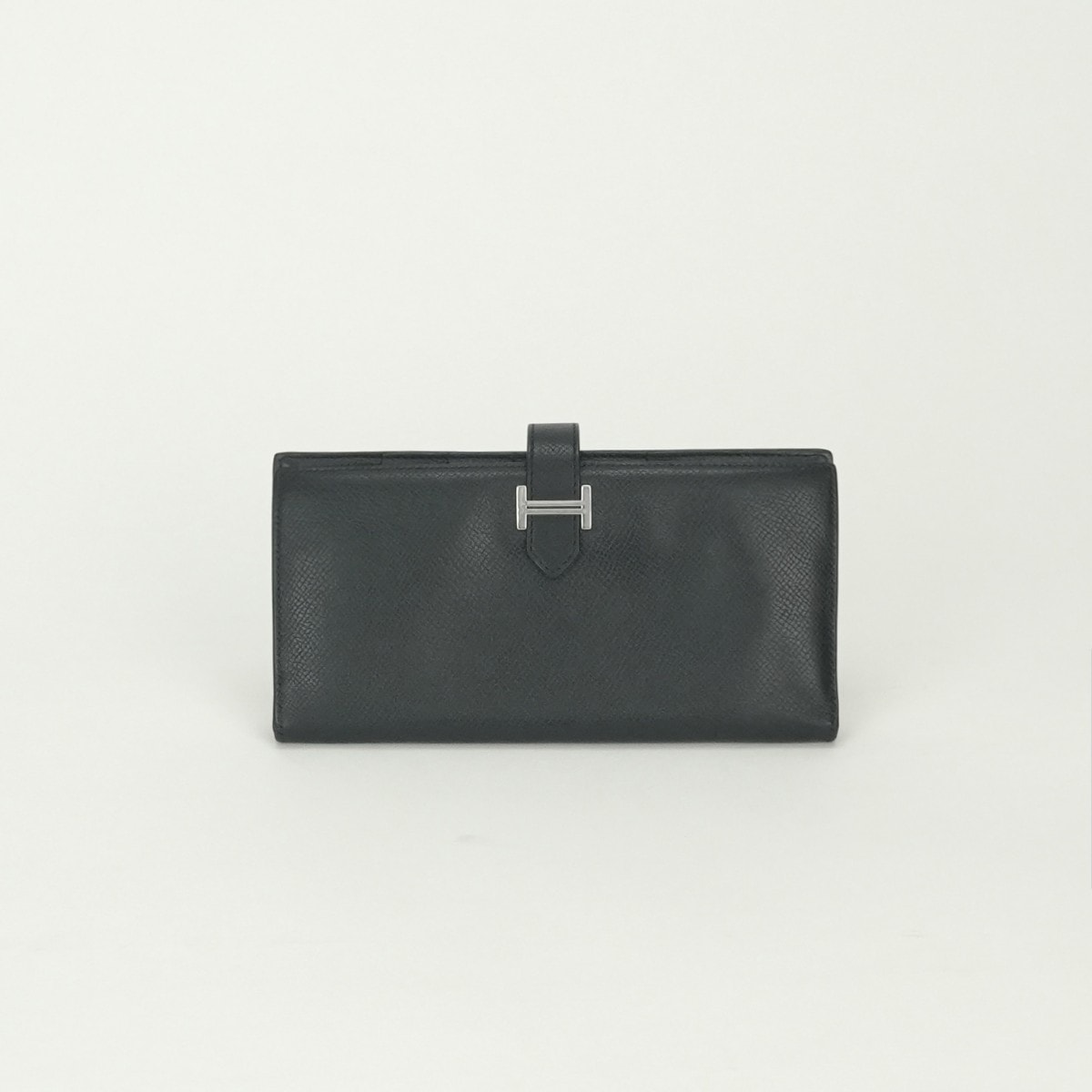 エルメス HERMES ベアンスフレ ベアン スフレ 財布 長財布 ロングウォレット エプソン ノワール Noir ブラック Black 黒 シルバー金具 ヴォーエプソン