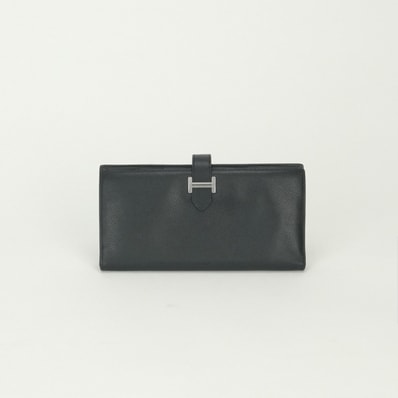 エルメス HERMES ベアンスフレ ベアン スフレ 財布 長財布 ロングウォレット エプソン ノワール Noir ブラック Black 黒 シルバー金具 ヴォーエプソン