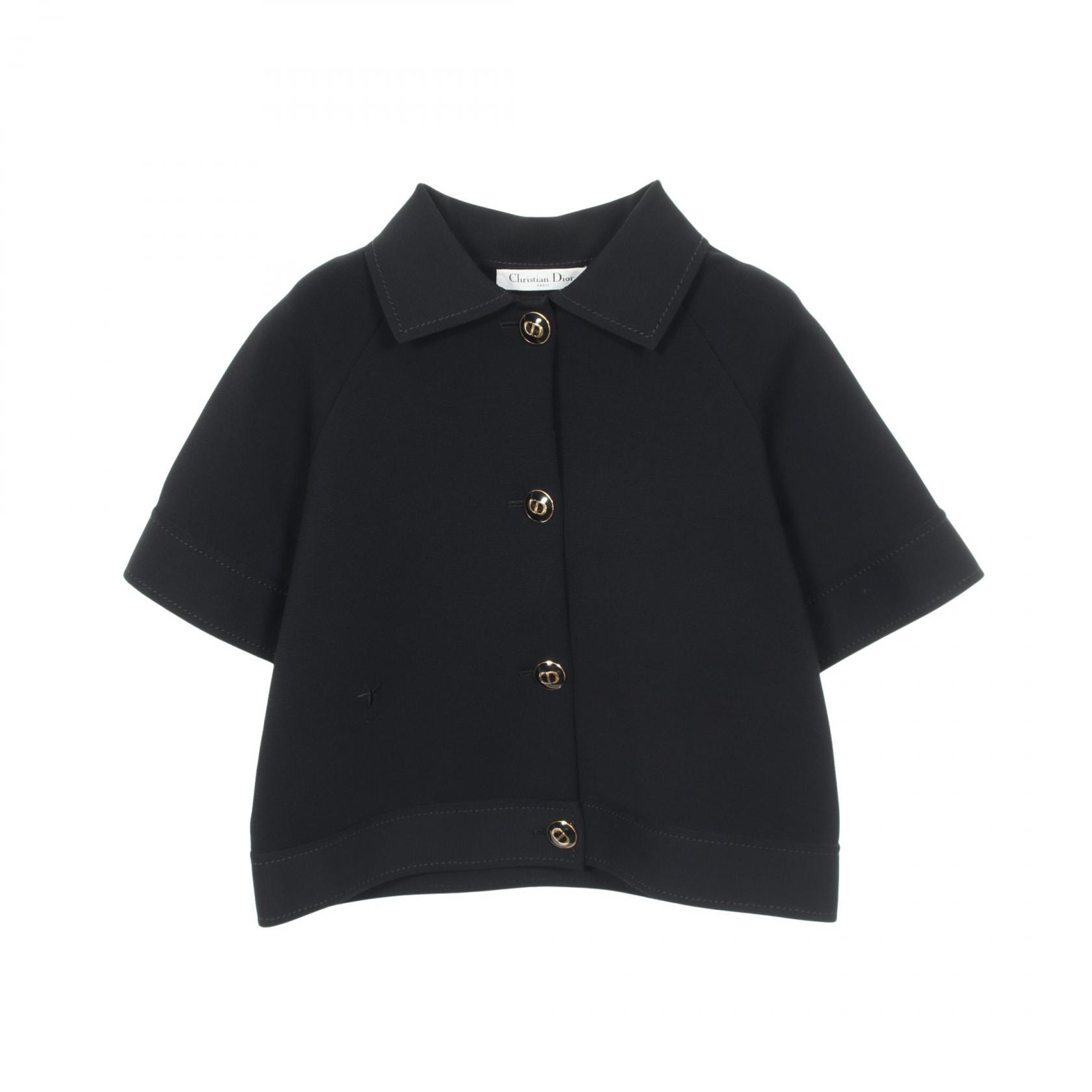 ディオール Dior CDロゴボタン 半袖 衣料品 アウター レーヨン レディース ブラック系 【中古】