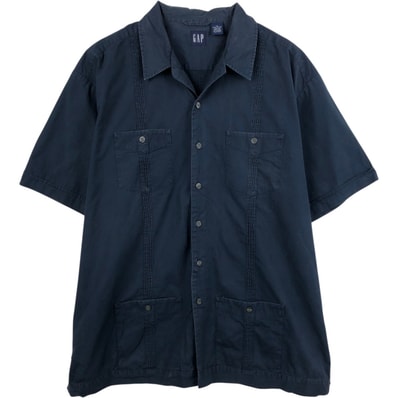 古着 90年代 ギャップ GAP 半袖 オープンカラー メキシカンシャツ キューバシャツ ボックスシャツ メンズXL相当/eaa665102