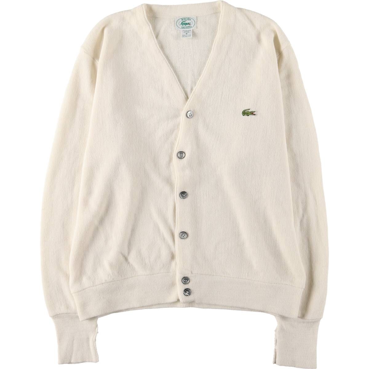 古着 80~90年代 ラコステ LACOSTE IZOD アクリルニットカーディガン USA製 メンズM相当 ヴィンテージ/eaa576319