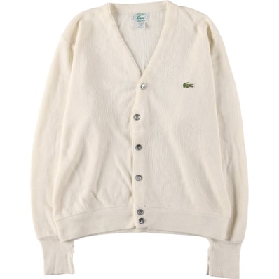 古着 80~90年代 ラコステ LACOSTE IZOD アクリルニットカーディガン USA製 メンズM相当 ヴィンテージ/eaa576319