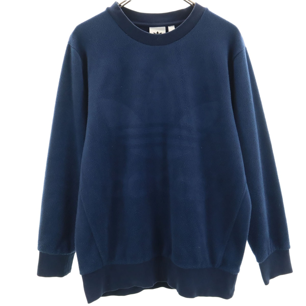 adidas Originals アディダスオリジナルス トレフォイルロゴ 長袖 フリース トレーナー M ネイビー