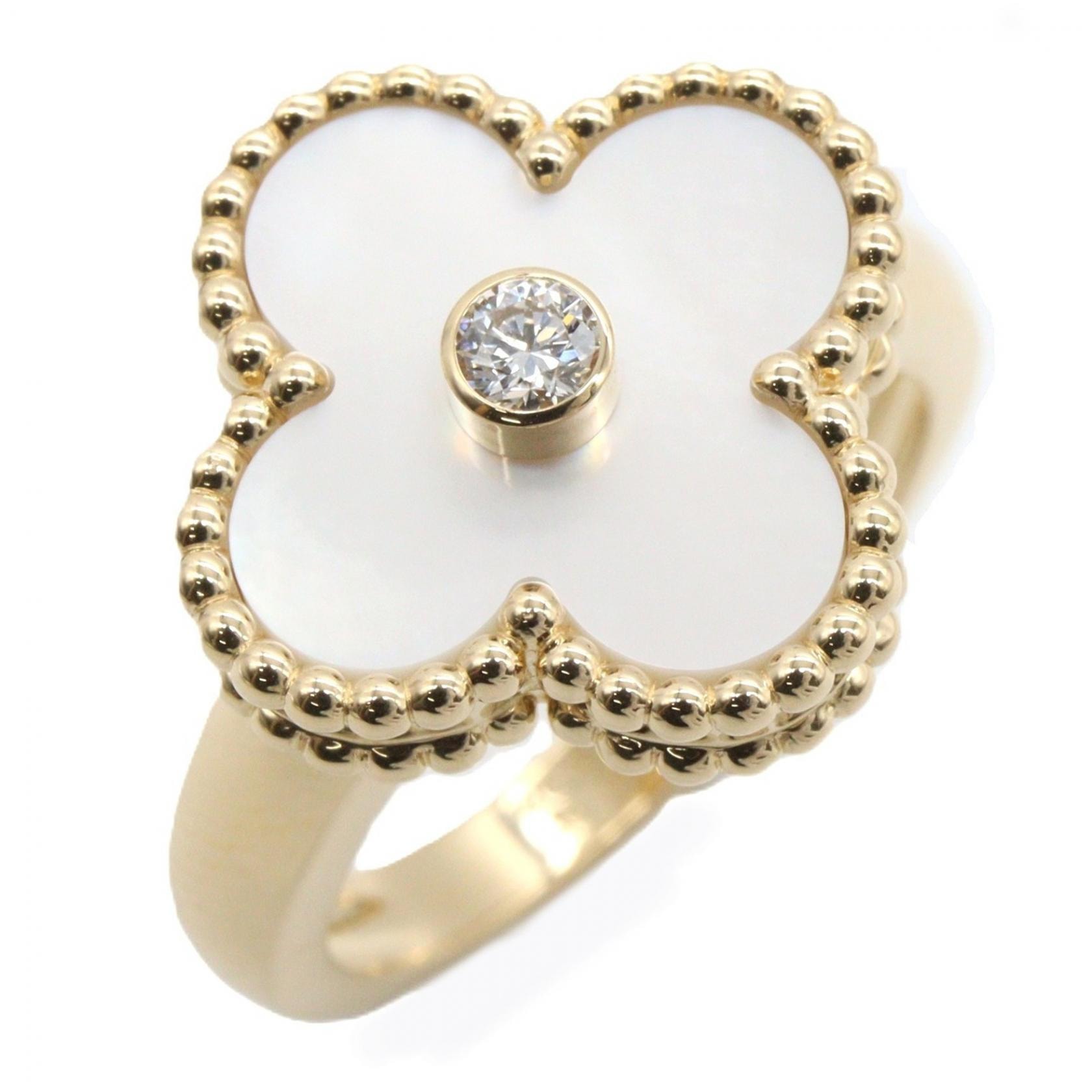 ヴァンクリーフ&アーペル Van Cleef & Arpels ヴィンテージアルハンブラ 1PDリング リング・指輪 ジュエリー K18(イエローゴールド) ダイヤモンド マザーオブパール レディース ゴールド系 / ホワイト系 / クリア系