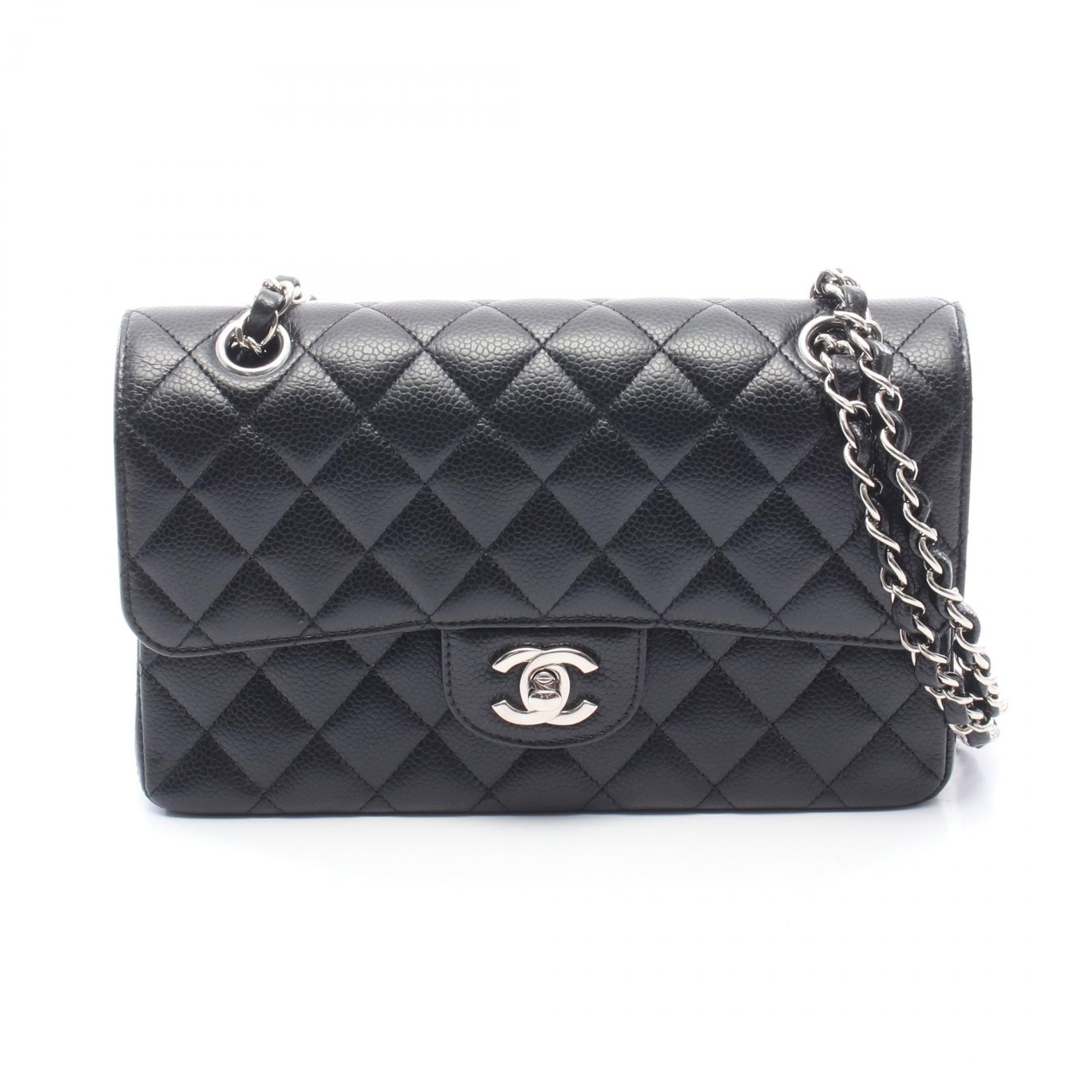 シャネル CHANEL マトラッセ Wフラップ ショルダーバッグ バッグ カーフ(牛革) レディース ブラック系 A01113 【中古】