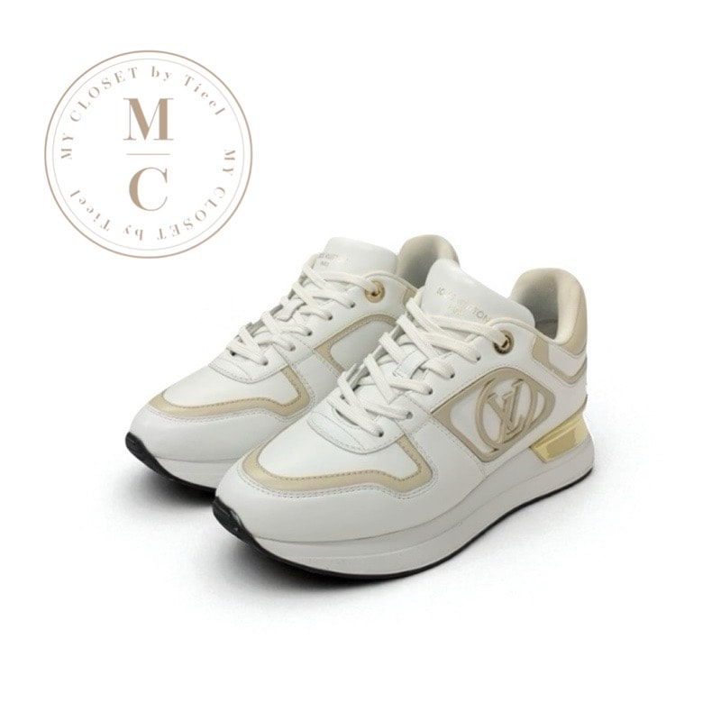 ルイヴィトン LOUIS VUITTON ネオランアウェイライン スニーカー 靴 シューズ ホワイト ベージュ ゴールド ロゴ