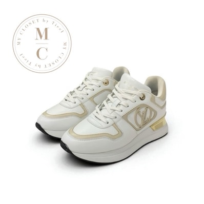 ルイヴィトン LOUIS VUITTON ネオランアウェイライン スニーカー 靴 シューズ ホワイト ベージュ ゴールド ロゴ