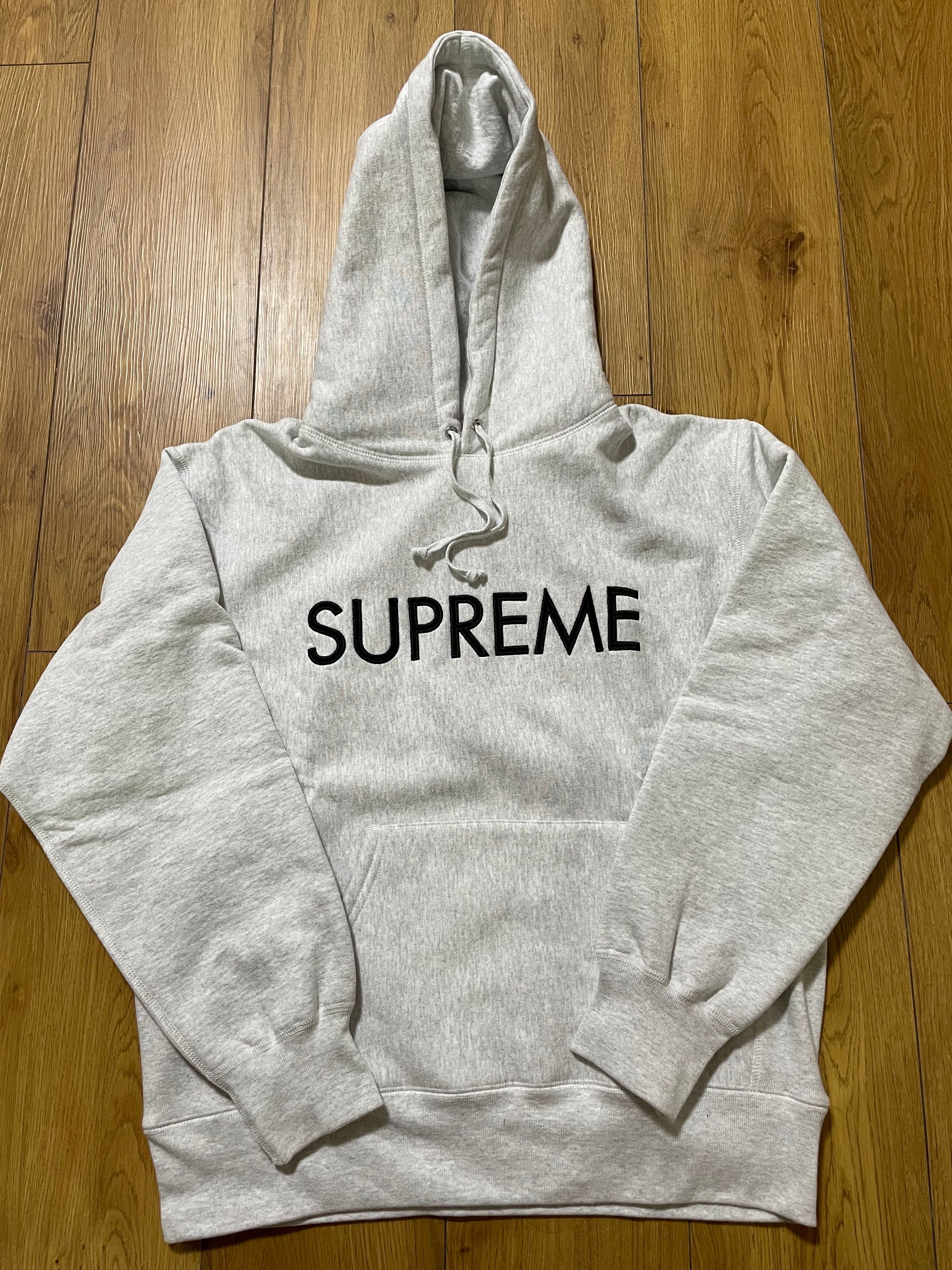 Supreme Capital Hooded Sweatshirt "Ash Grey"