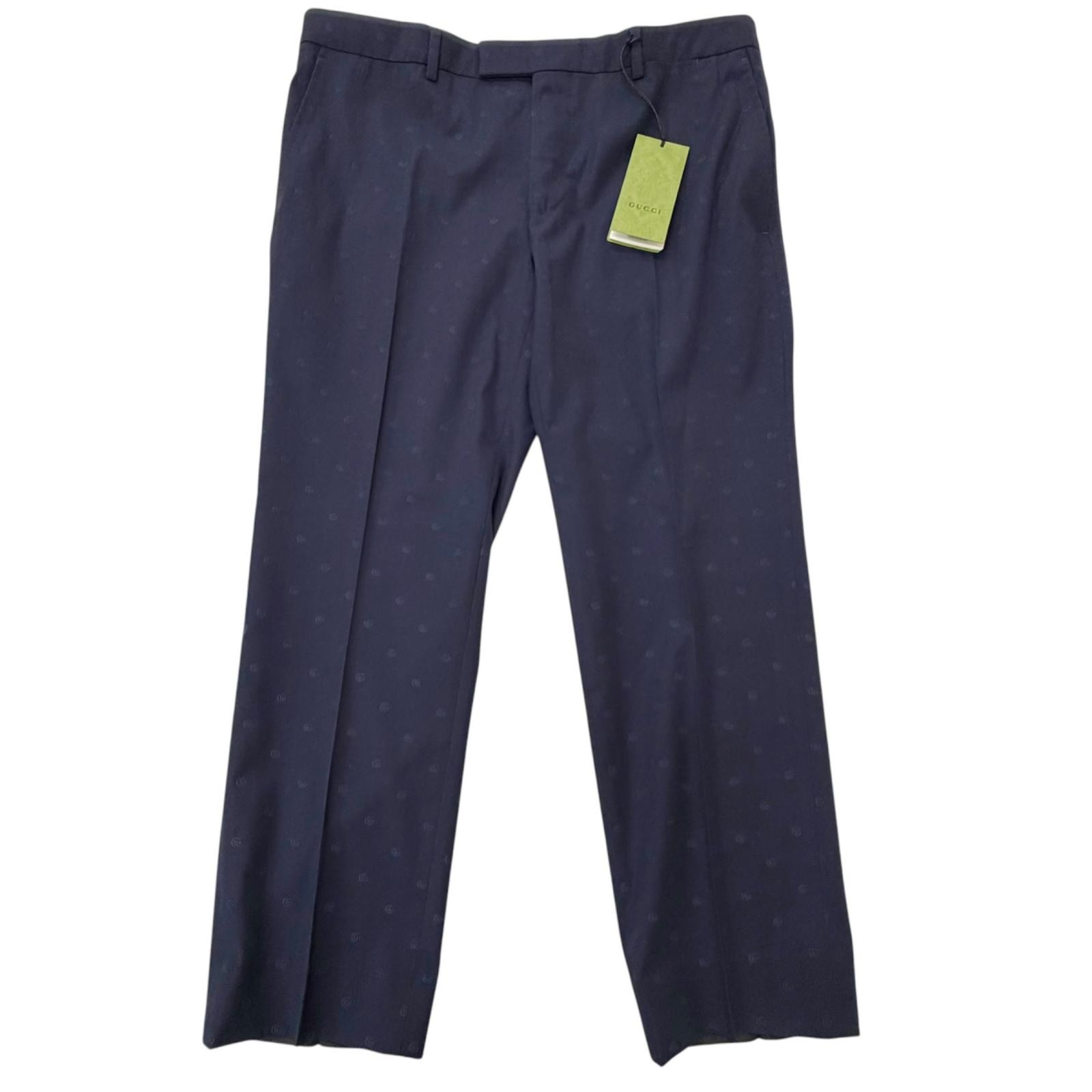 極美品 グッチ パンツ ネイビー メンズ 52 692041