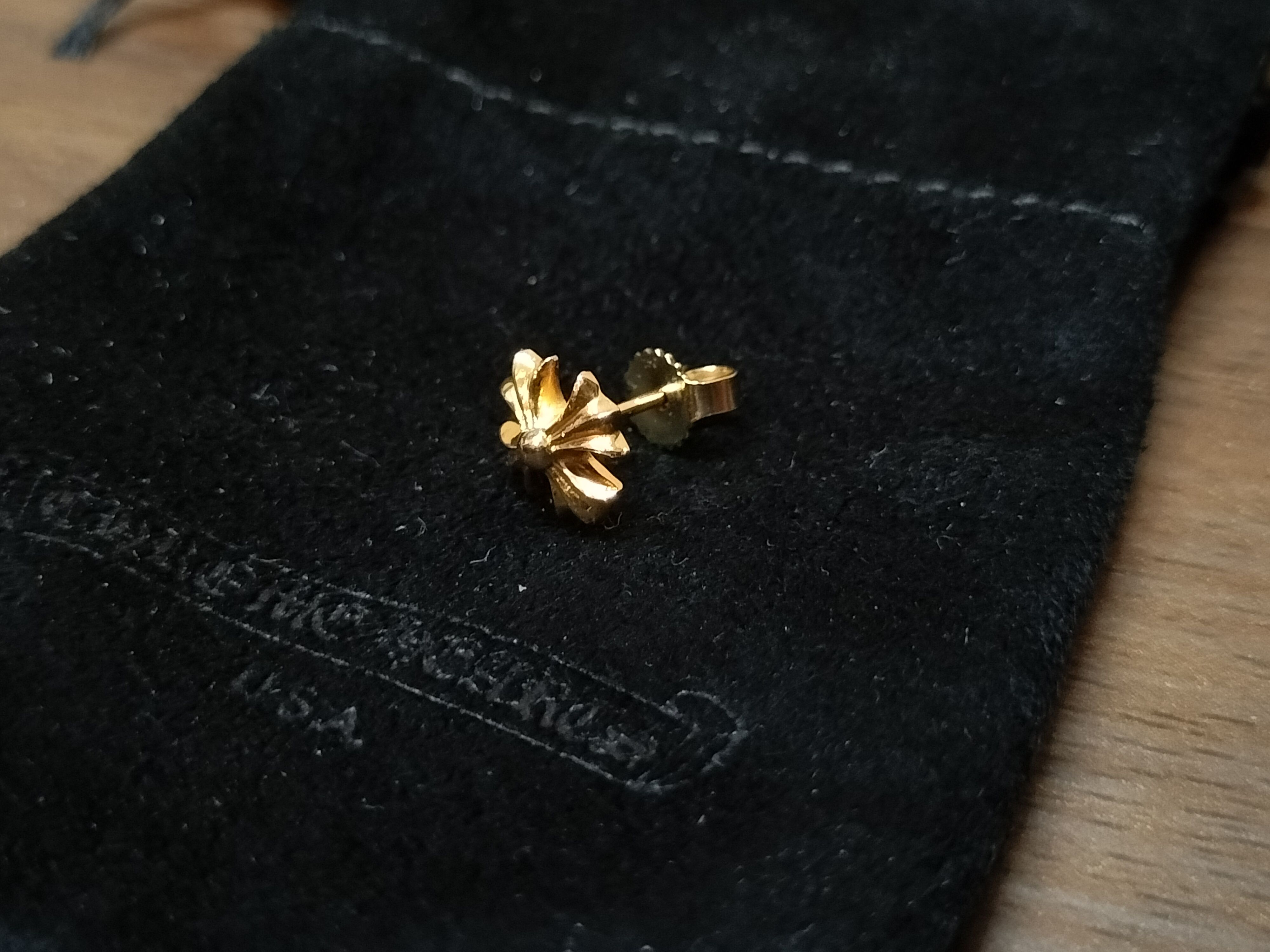 Chrome Hearts 22K CH Plus Stud Earrings "Gold"