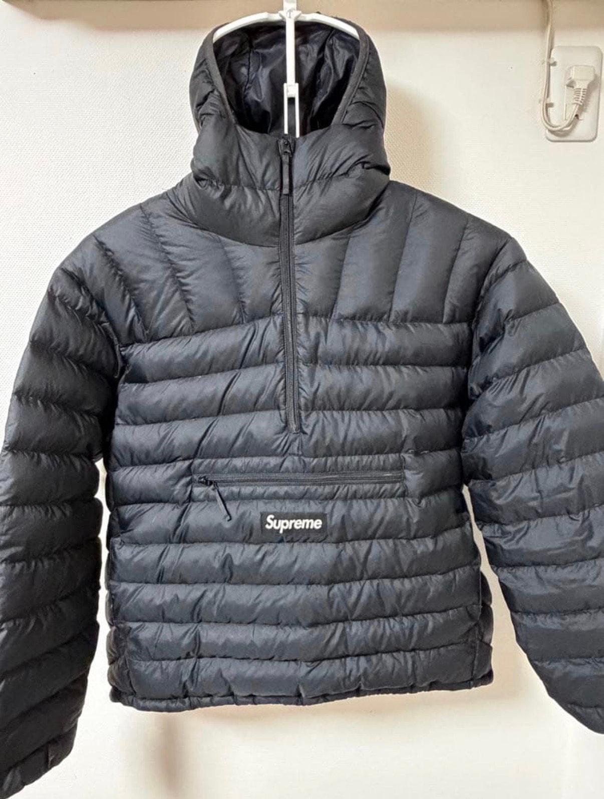 Supreme Micro Down Half Zip Hooded Pullover "Black"